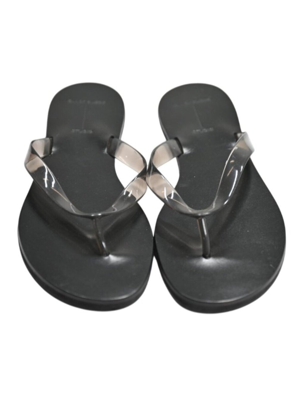 Black Suede Studio Jelly Thong Sandals in Black